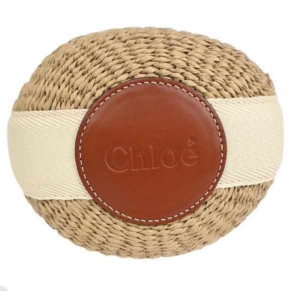 CHLOE Woody Small Basket Shoulder Hand Bag 2Way Canvas Leather Paper BN 93RH257 - Picture 5 of 16